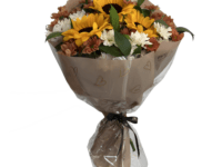 Buquê de Girassol com Margaridas Laranjas