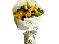 Buque de Rosas Amarelas com Girassóis