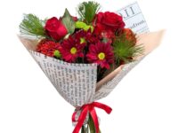 Mini buquê com Rosas Vermelhas