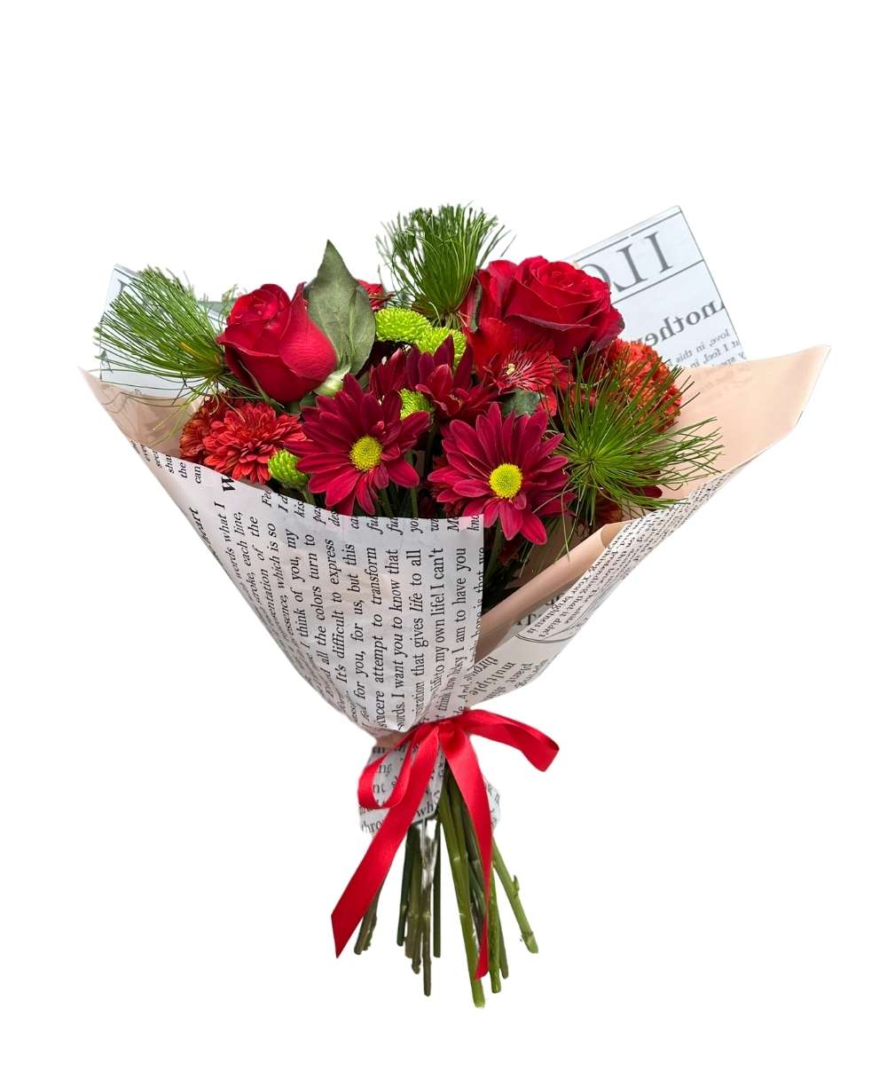 Mini buquê com Rosas Vermelhas