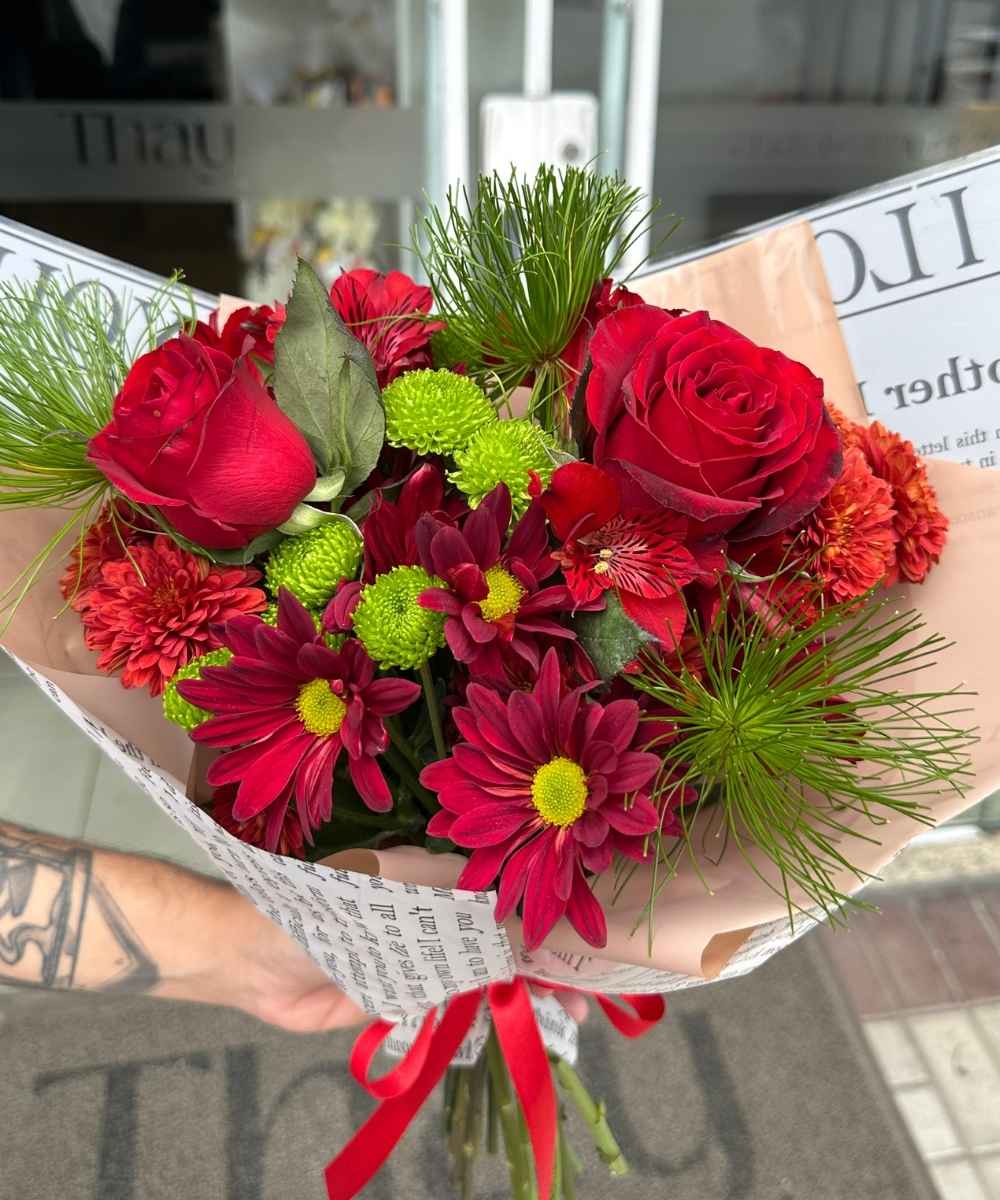 Mini Buquê com Rosas Vermelha