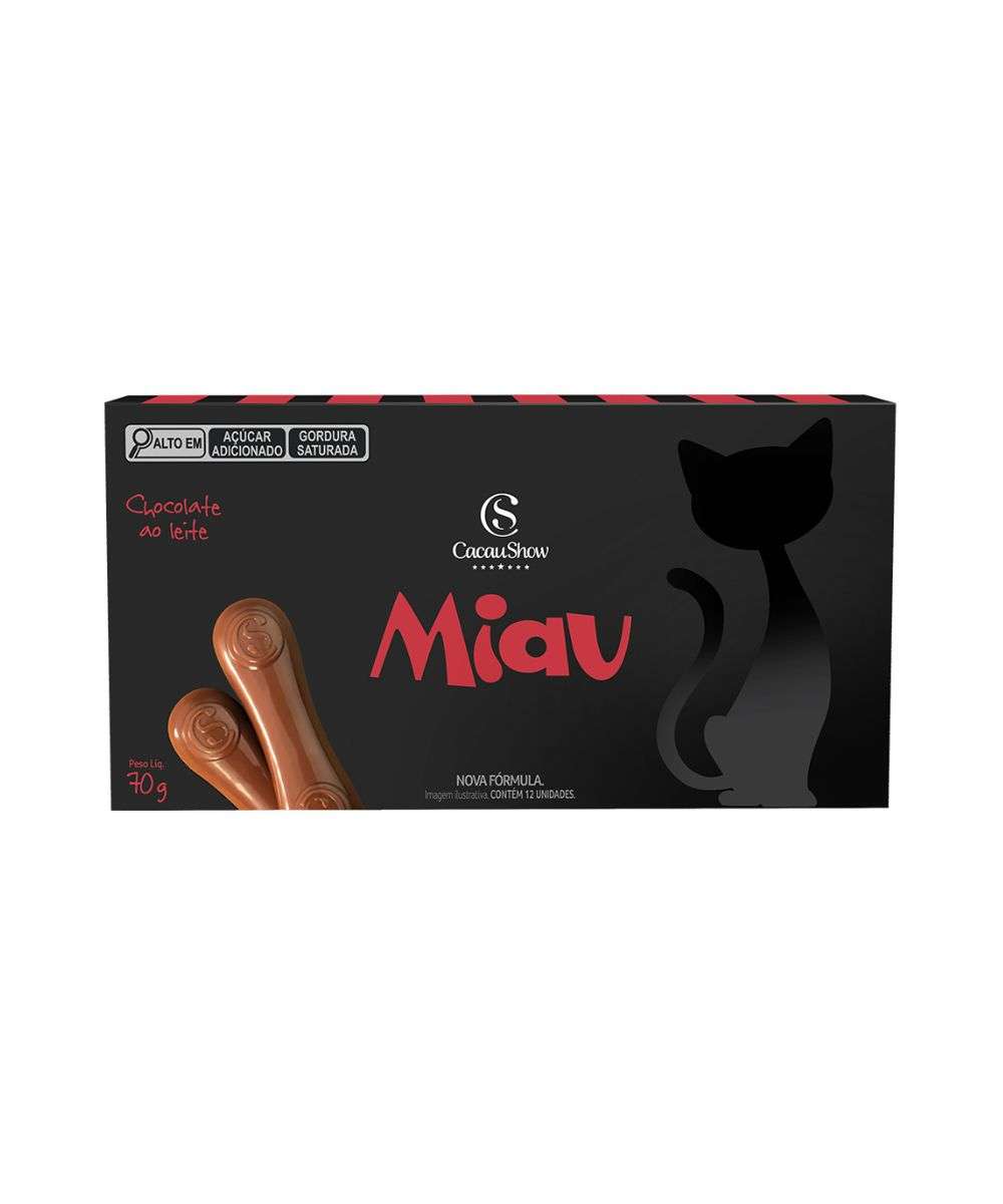 Miau de Chocolate Cacau Show 70g – Língua de Gato