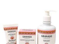 Kit Auto Cuidado Granado com hidratante, creme para mãos e sabonete para presente