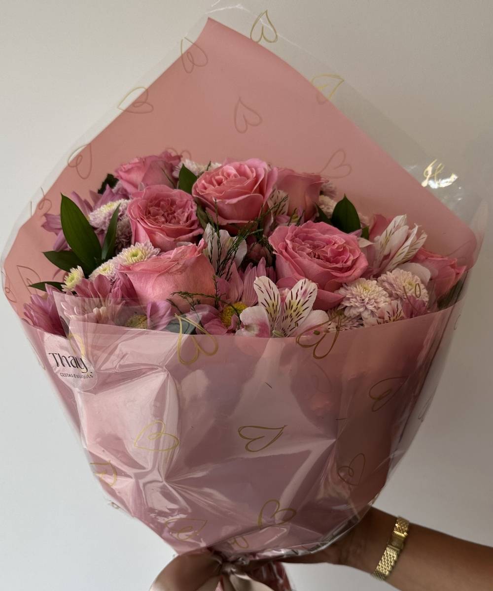 buquê de rosa cor de rosa - Araruama