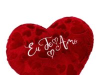 Coração de pelúcia vermelho eu te amo para presente em Araruama