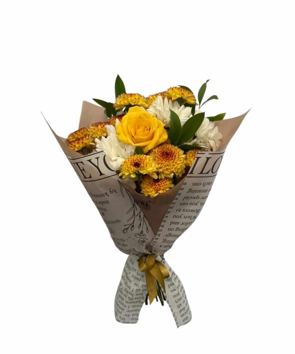 Mini buquê de rosa amarela para presente em Araruama