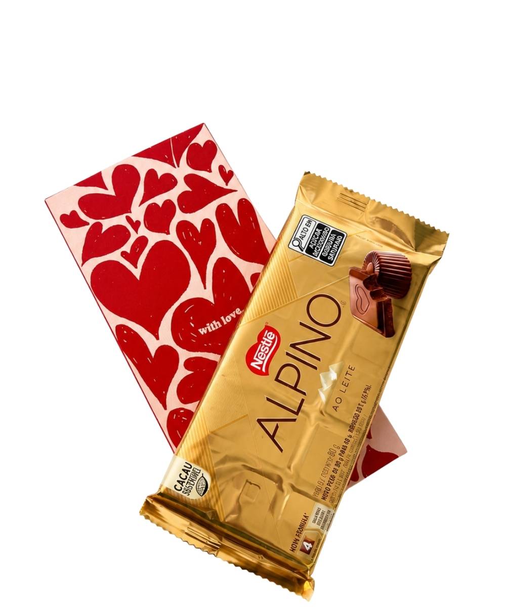 Amor Alpino 1 Caixa romântica com chocolate Alpino para presente em Araruama