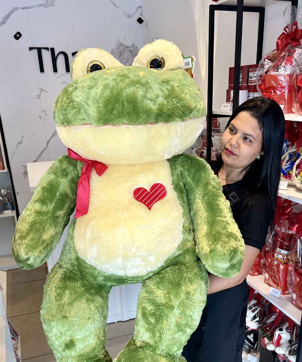 Dia dos Namorados em Araruama | Cestas, Flores e Presentes 68 Sapo verde de pelúcia gigante 115cm para presente em Araruama