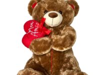 Urso de pelúcia 70cm com coração Eu Te Amo para presente romântico em Araruama
