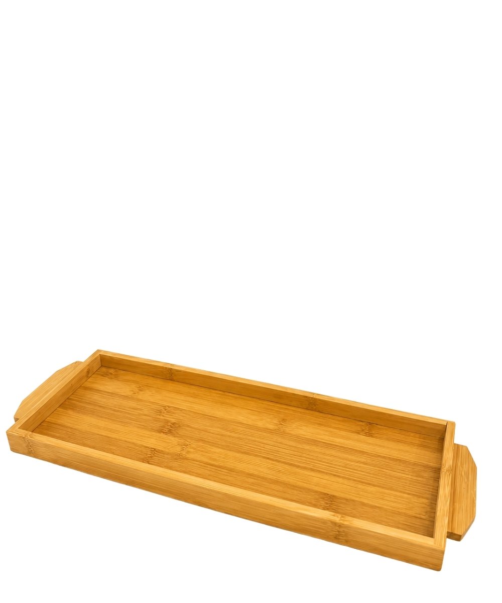 Bandeja de bambu retangular 42,5 x 14,5 cm para café da manhã e decoração