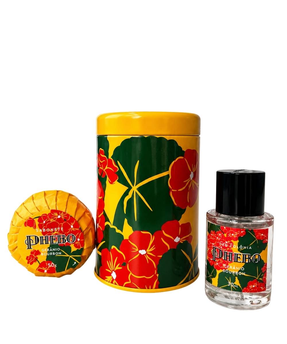 Kit Gerânio Bourbon com colônia e sabonete para presente em Araruama