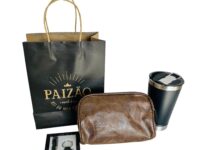 Cesta Paizão com necessaire, copo térmico, caneta e chaveiro para presente em Araruama