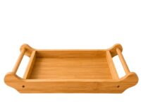 Bandeja de bambu natural 35x20 cm para café da manhã e decoração em Araruama