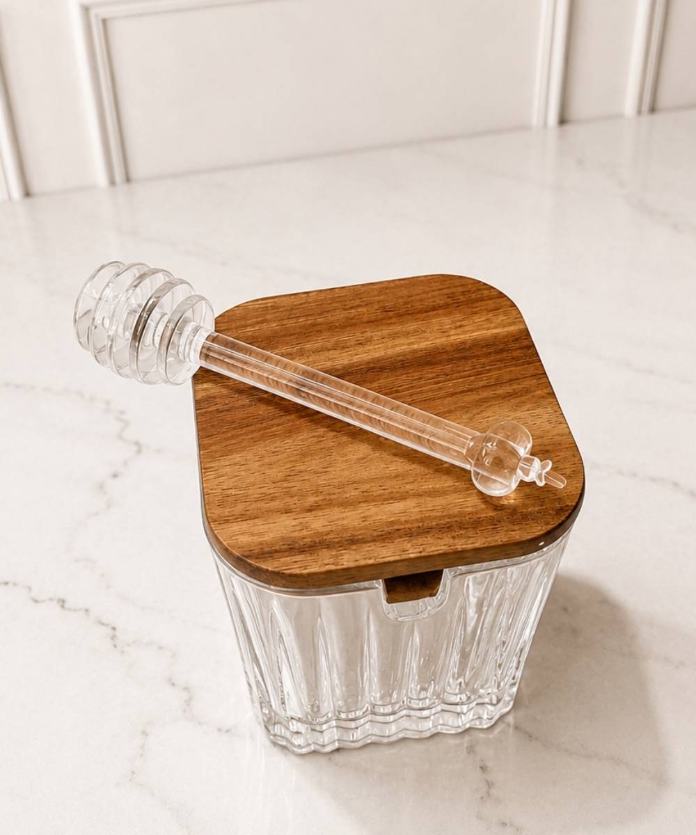 Meleira Monte Carlo Hauskraft 300ml em vidro com colher para mesa posta