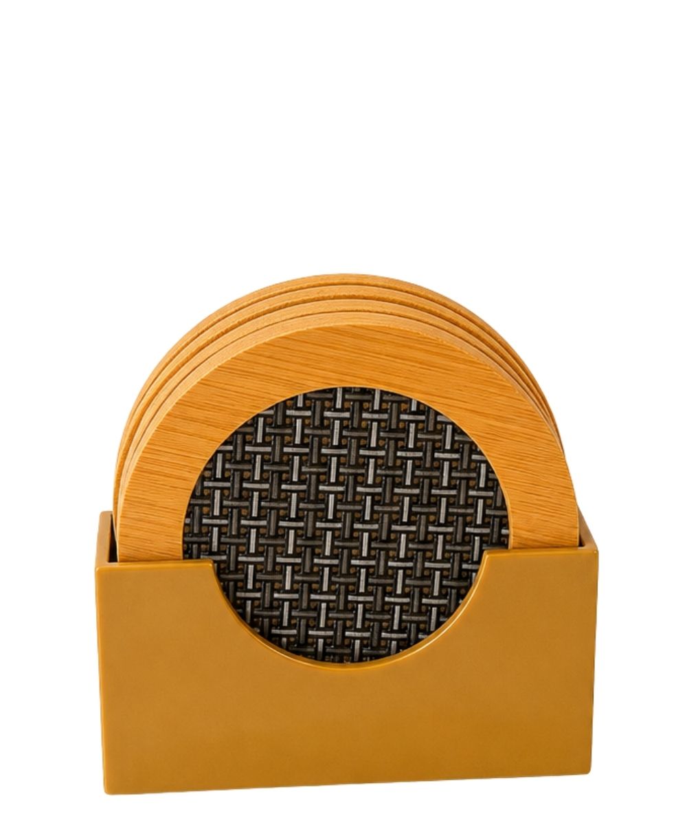 Kit descanso de copos quadrado em MDF com suporte para mesa posta