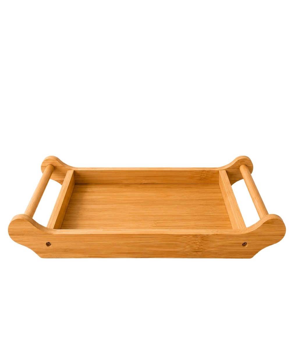 Bandeja de bambu natural 35x20 cm para café da manhã e decoração em Araruama