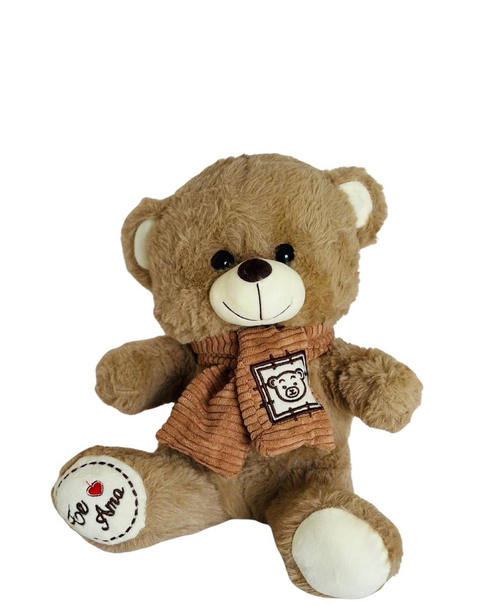 Urso de pelúcia com cachecol de 30cm para presente em Araruama