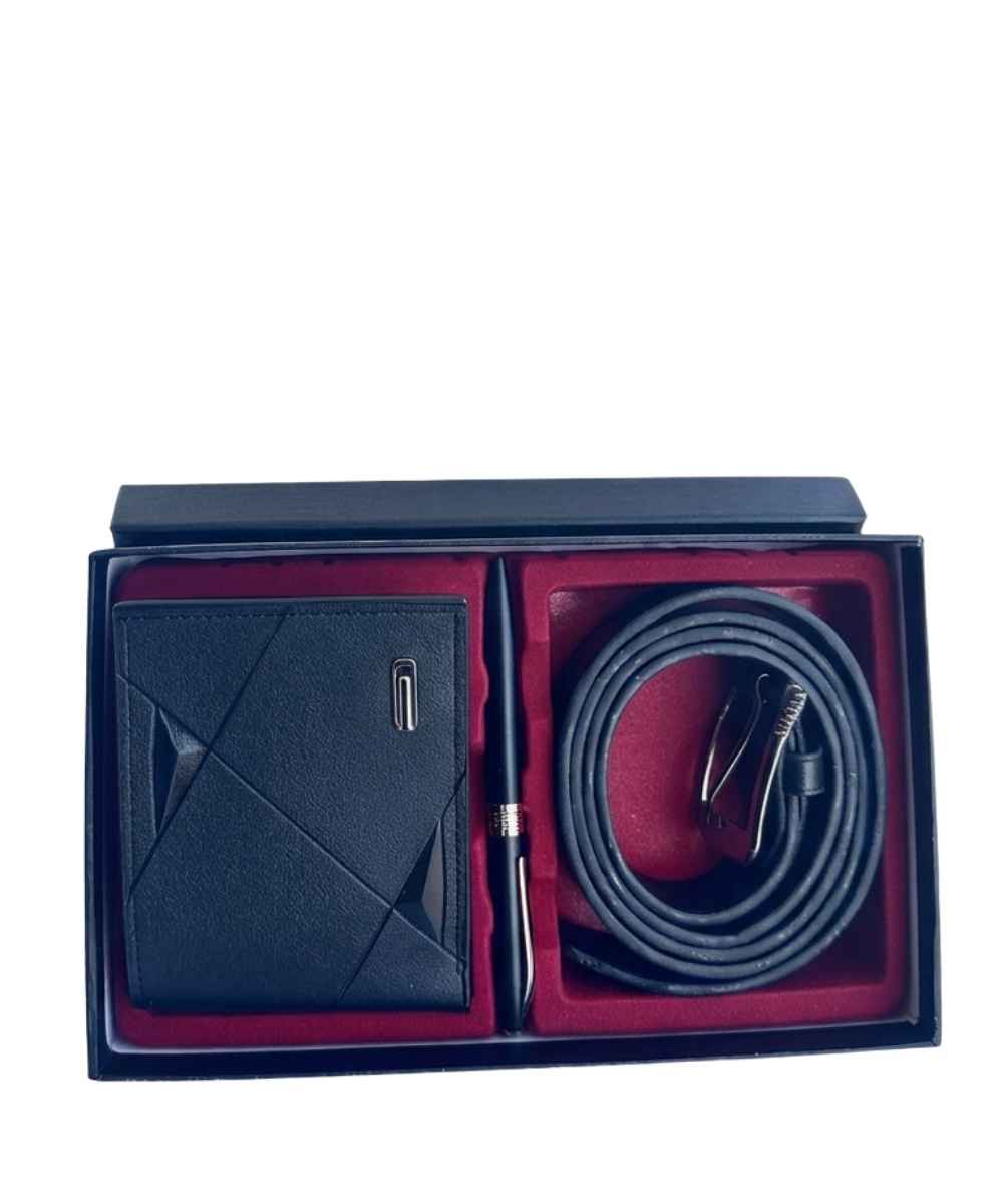 Kit presente masculino com caneta, cinto e carteira em caixa para presente