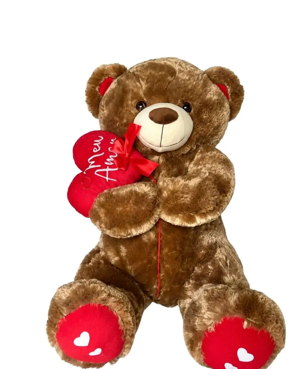 Buquês e Cestas em Araruama | Entrega Rápida - Thay Cestas e Buquês 31 Urso de pelúcia 70cm com coração Eu Te Amo para presente romântico em Araruama