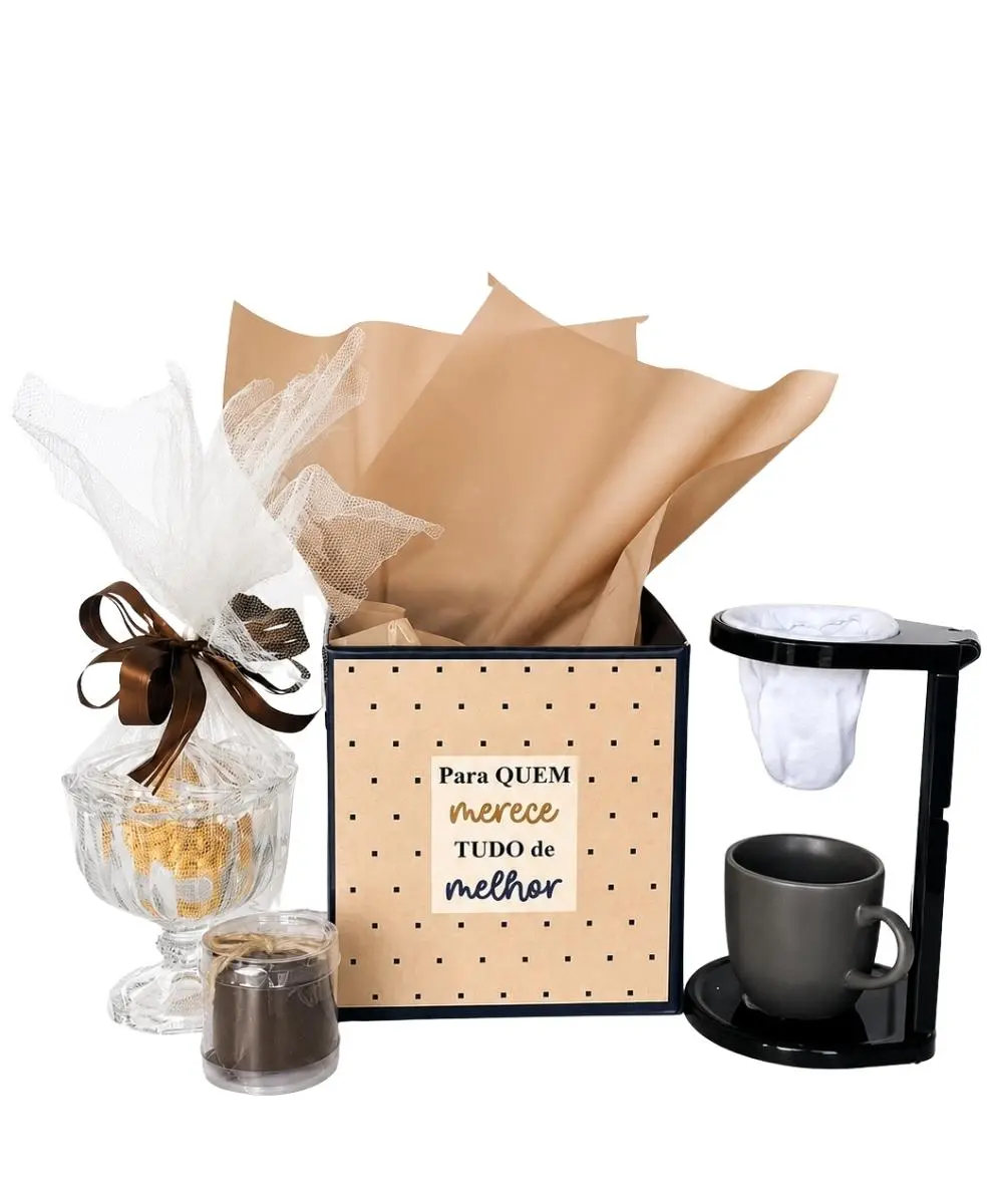 Presentes para o Dia dos Pais em Araruama | Cestas, Chocolates e Presentes Especiais 19 Cesta Cuidado com café, xícara e biscoitos para presente em Araruama