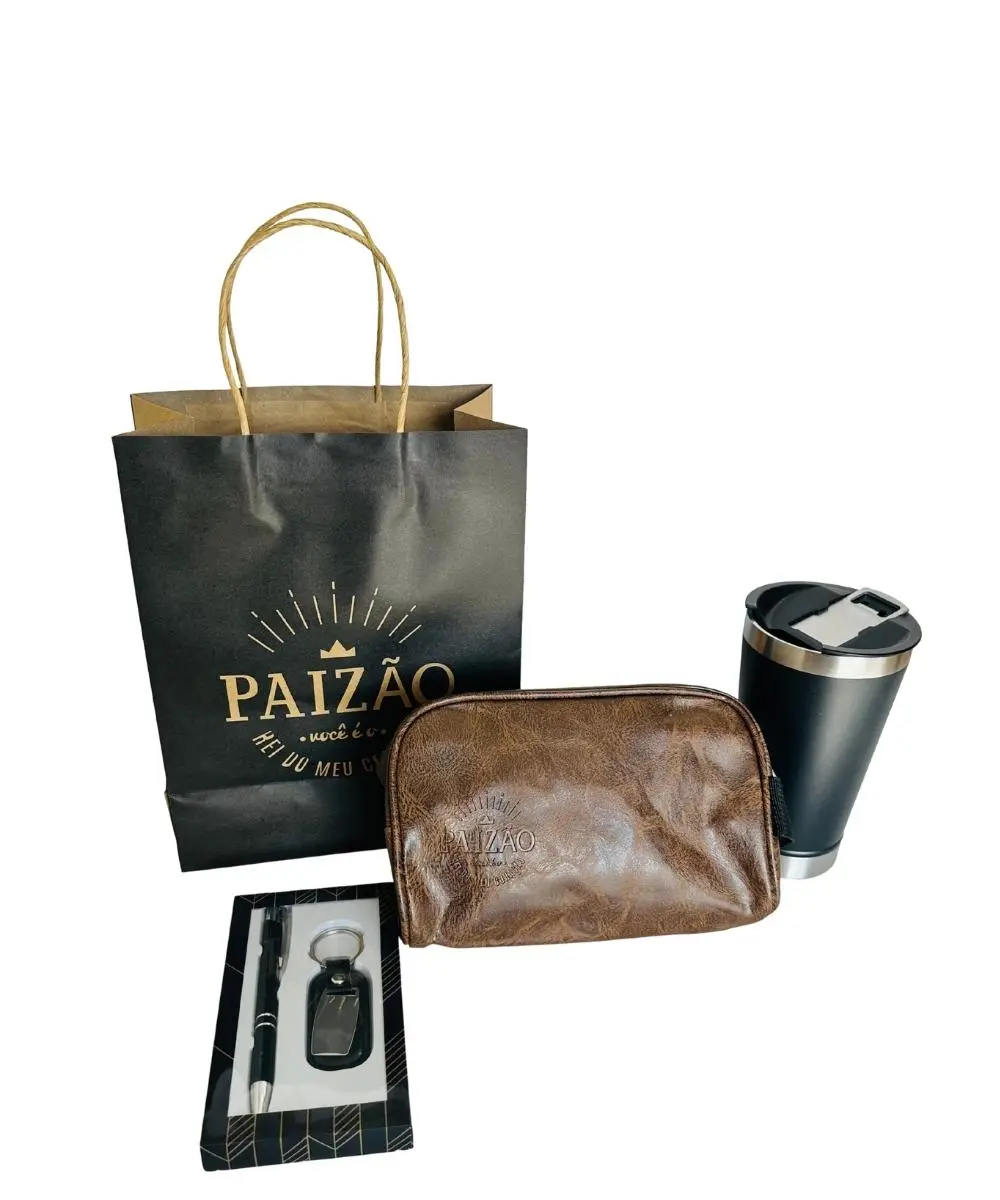 Presentes para o Dia dos Pais em Araruama | Cestas, Chocolates e Presentes Especiais 21 Cesta Paizão com necessaire, copo térmico, caneta e chaveiro para presente em Araruama