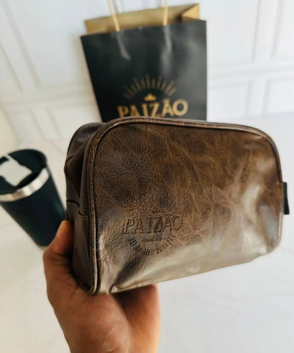 Presentes para o Dia dos Pais em Araruama | Cestas, Chocolates e Presentes Especiais 22 Cesta Paizão com necessaire, copo térmico, caneta e chaveiro para presente em Araruama